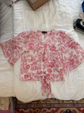 Estate Pink Floral Tie-Front Blouse